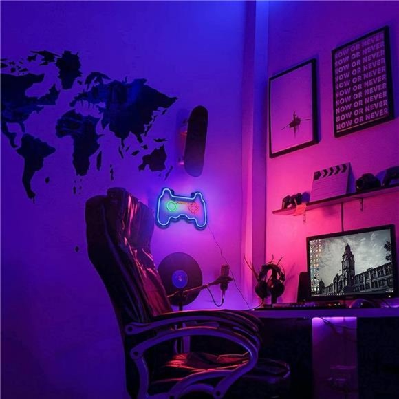 Led Dimmable NeonSigns WallDecorations For LivingRoom|Bedroom Gamepad Controller - Picture 5 of 6